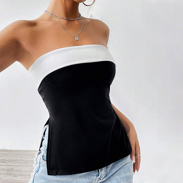 Kvindernes tanktop med en figursyget silhuet og elegant kontrastdesign Stilla