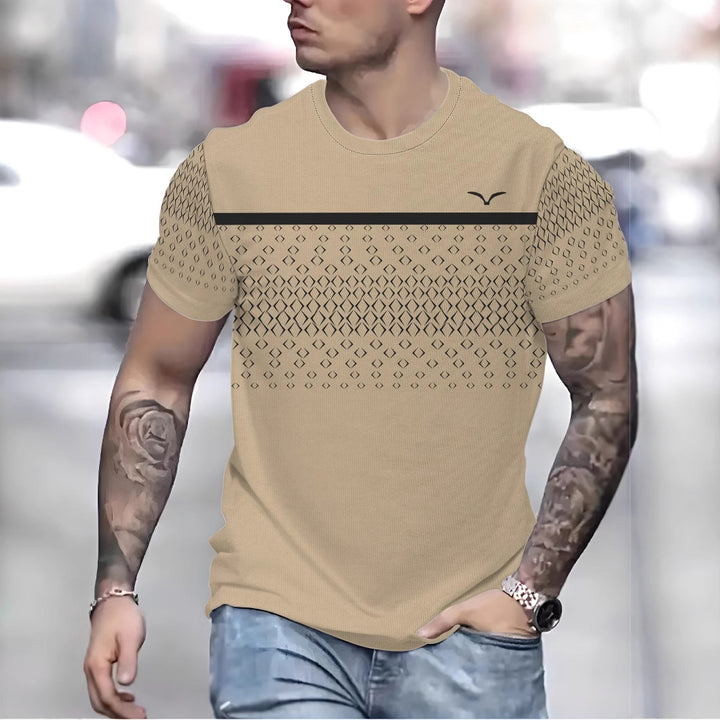 Herre T-shirt med struktureret trekantmønster og åndbar materialeteknologi Stilla