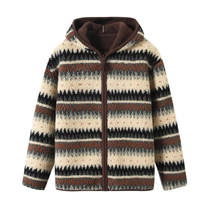 Kvinders Cozy Fleece Jakke med Trendy Mønster Stilla