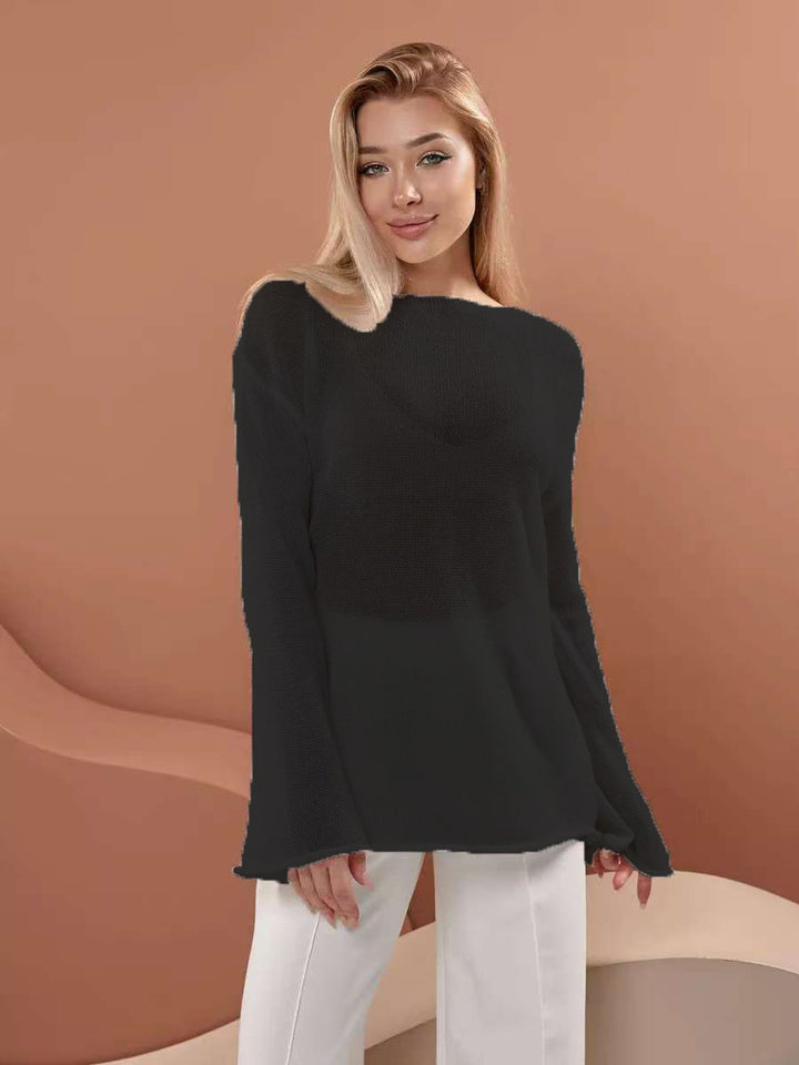 Damer luftig off-shoulder sweater med bred pasform lavet af fin strik kvalitet Stilla