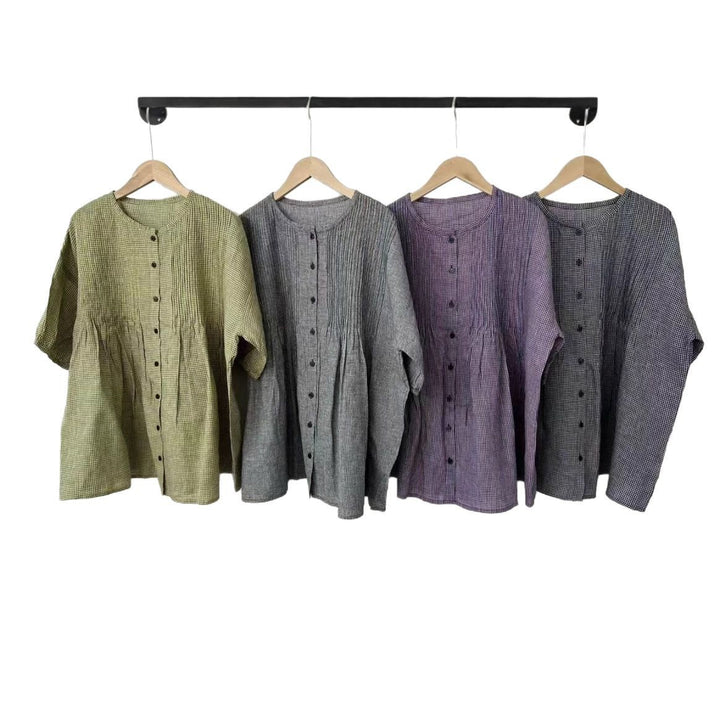 Femme Ternet Knap-Bluse Stilla