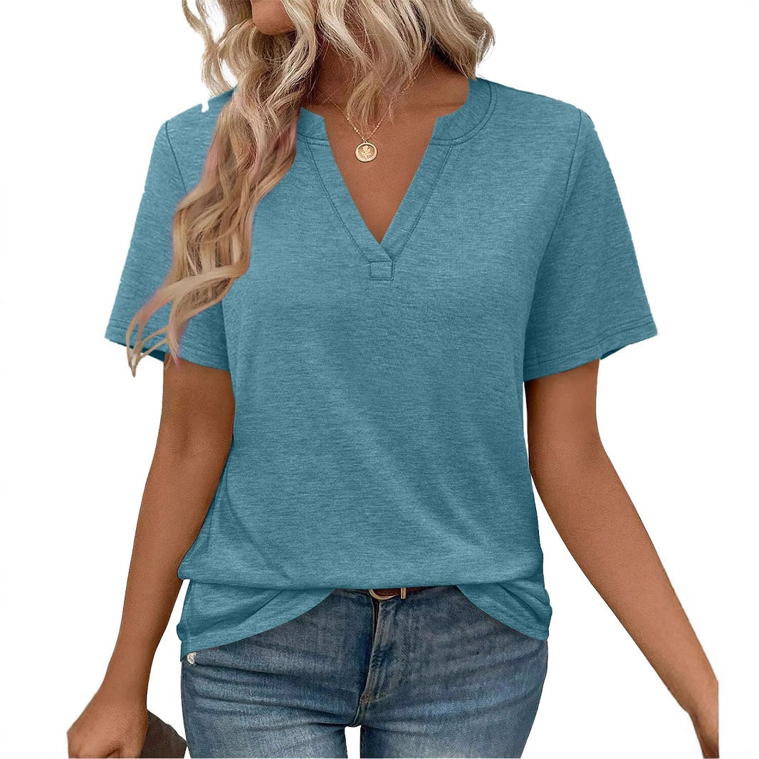 Dame Kortærmet V-Hals T-shirt Stilla