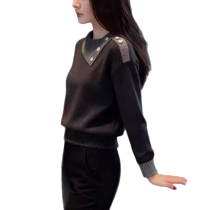 Kvinders mode piqué sweater med knapdetaljer Stilla