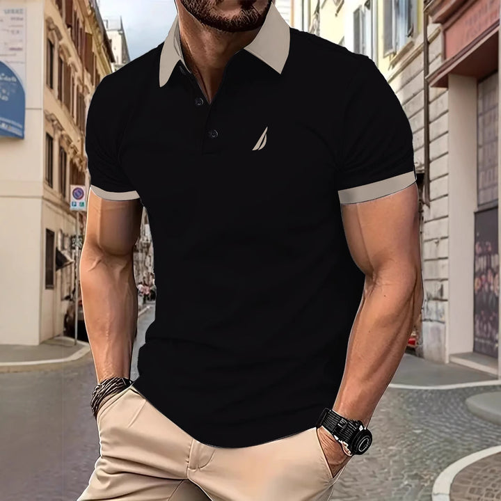 Herrer polo skjorte med nutidigt krave-design Stilla