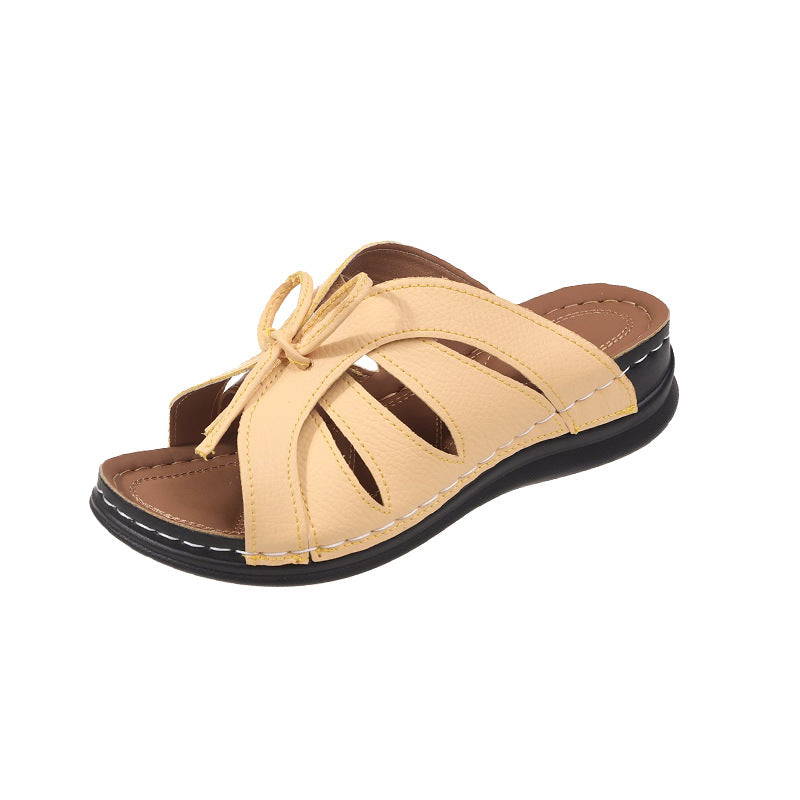 Dame Komfortable Slip-On Sandaler med modigt Sløjfe-Design Stilla