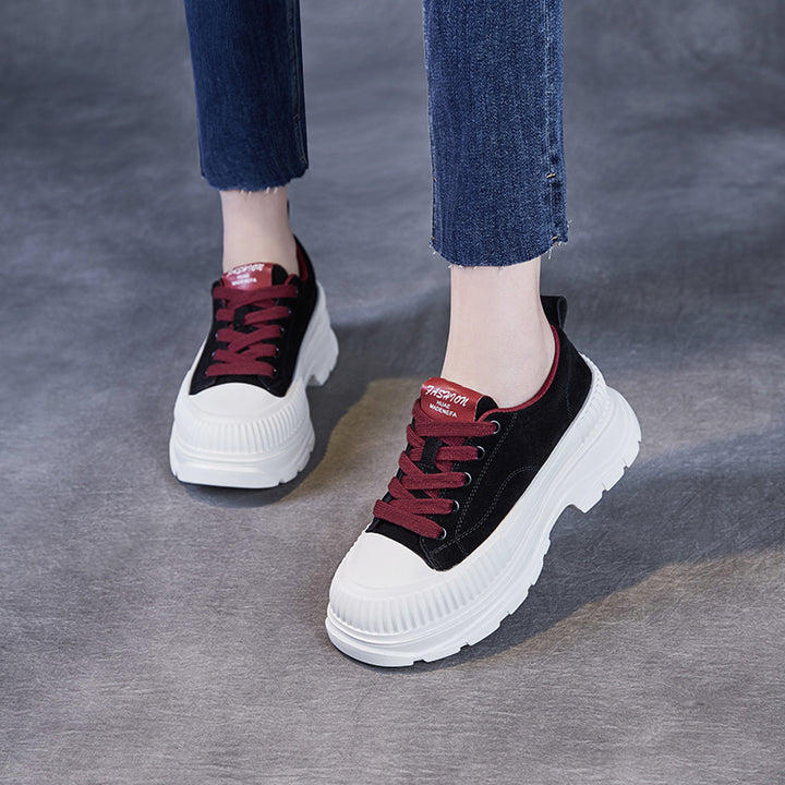 Femme platform snørresko med struktureret sål Stilla
