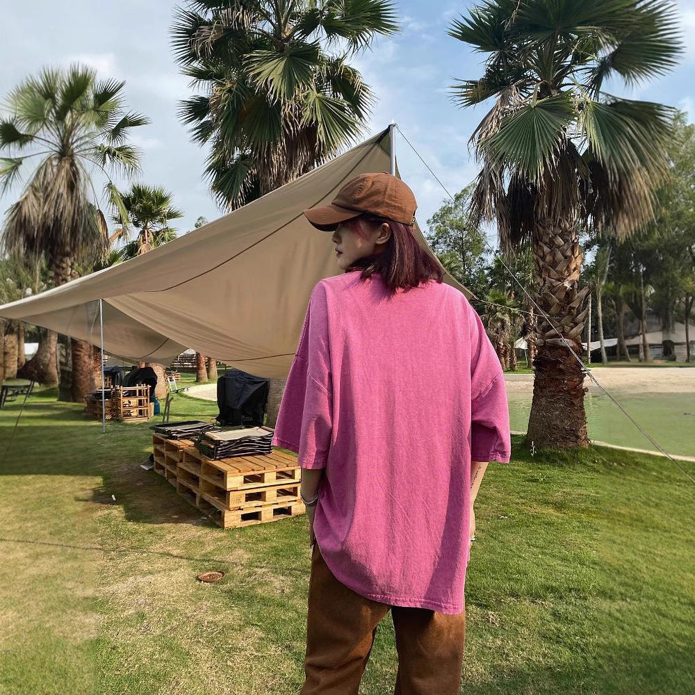 Dame Oversized T-shirt med kreativ tekst og afslappet pasform Stilla