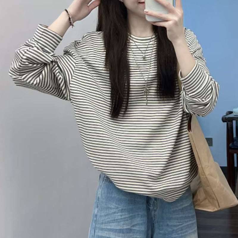 Kvinder Casual Stribet Langærmet Skjorte Stilla