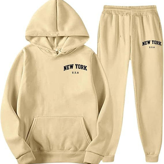 Dame Hooded Sweat Suit med høj kvalitet materiale og moderne bogstaver Skovae