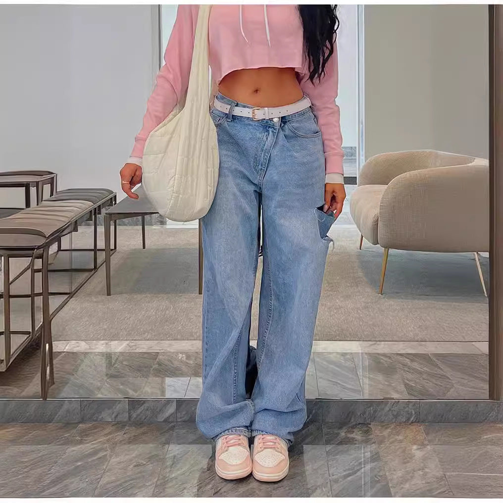Dame komfortable brede jeans i moderne design med stræk Stilla