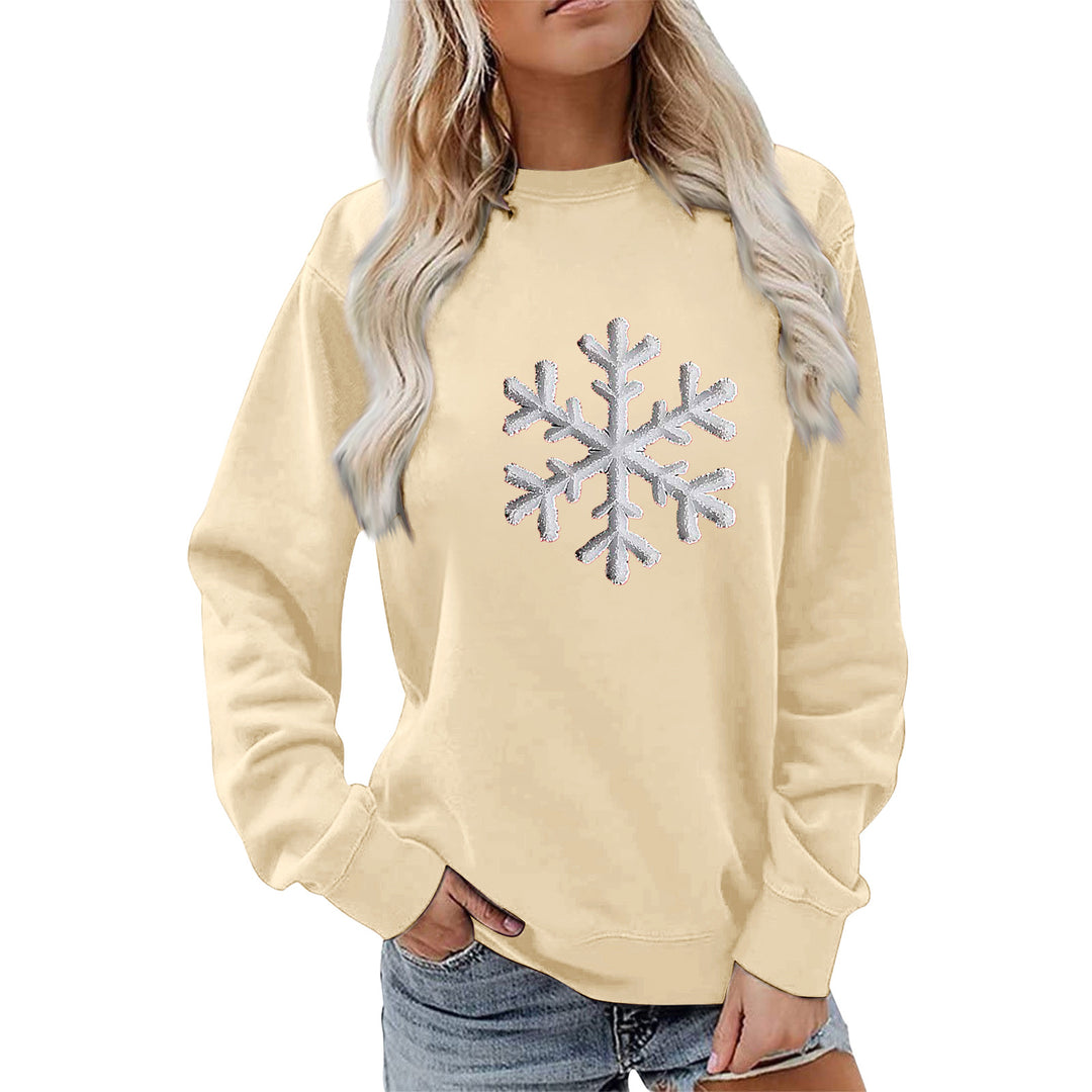 Kvinders sweatshirt med funklende snefnugdesign og afslappet pasform Stilla