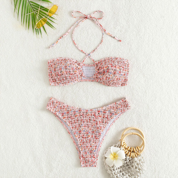 Dame bandeau-bikini med raffinerede snøre detaljer Skovae