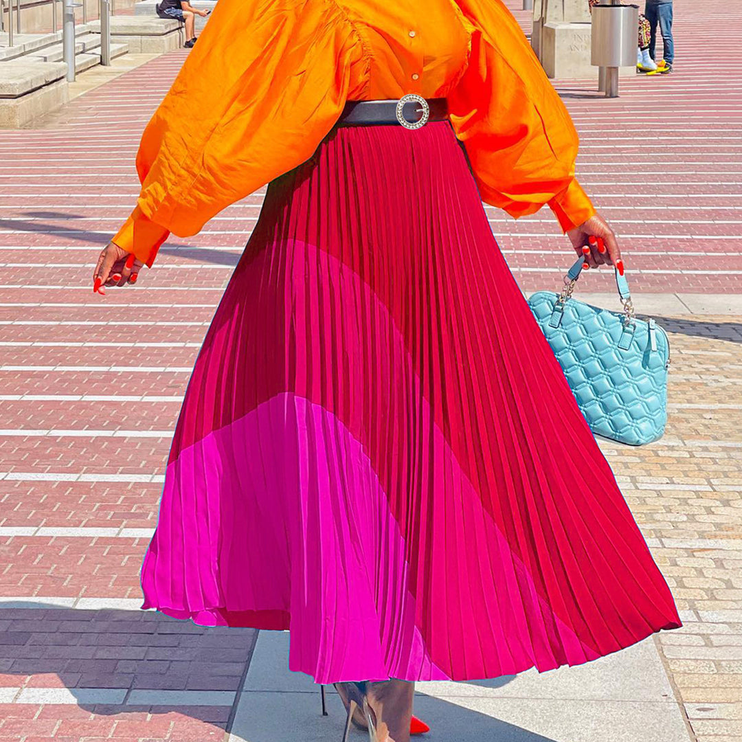 Dame Maxir skirt med plisseret design og elegant taljering Stilla