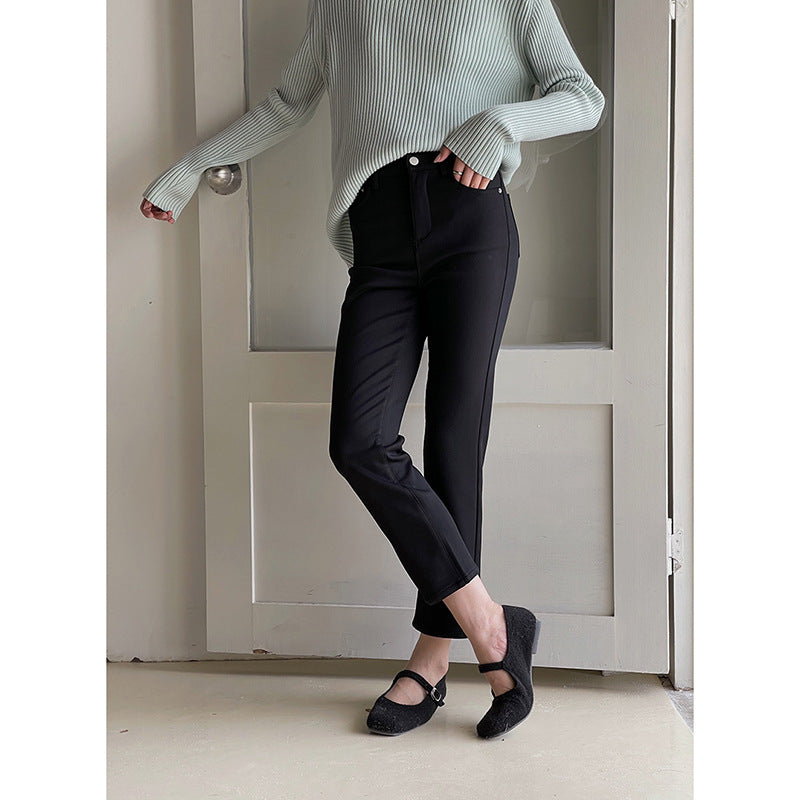Dame Slim-Fit Bukser med høj talje og elastisk materiale Stilla