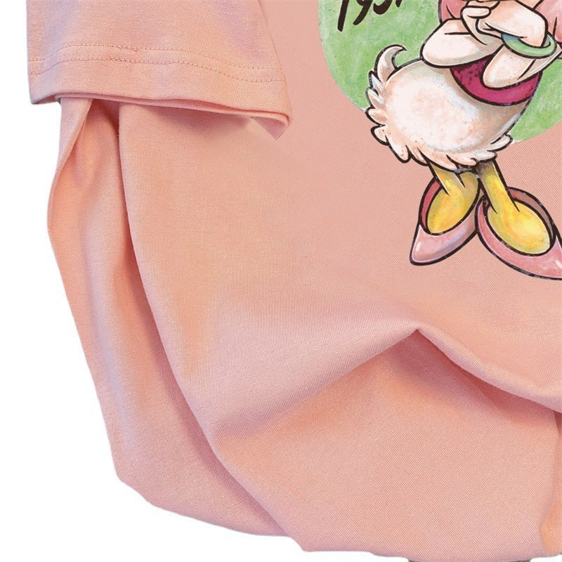 Dame T-shirt med kreativ Daisy Duck tryk Stilla