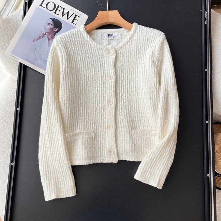 Kvinders smukke strik cardigan med tekstureret mønster Stilla