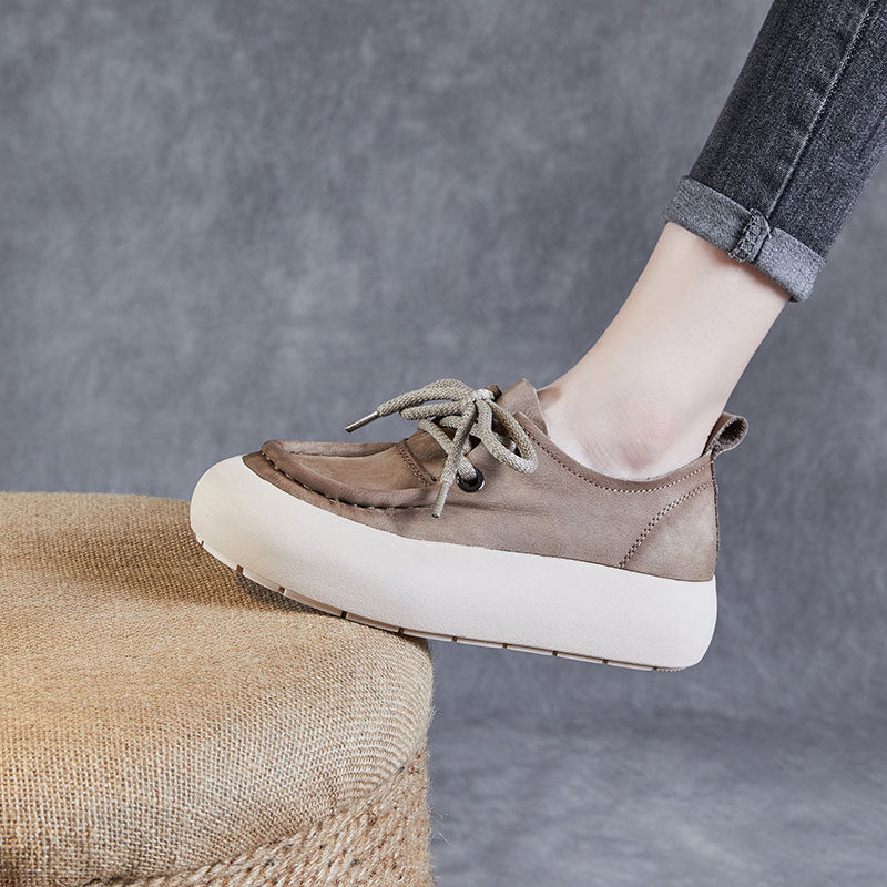 Kvinder Fritid Plattform Snørebånd Sneakers med unikt struktureret Overmateriale Stilla