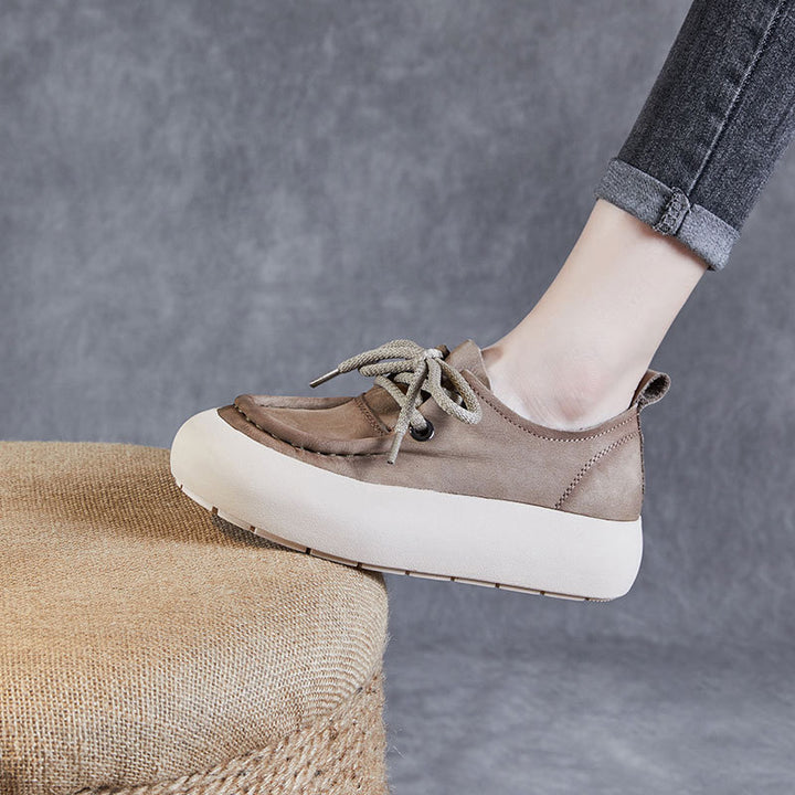 Kvinder Fritid Plattform Snørebånd Sneakers med unikt struktureret Overmateriale Stilla