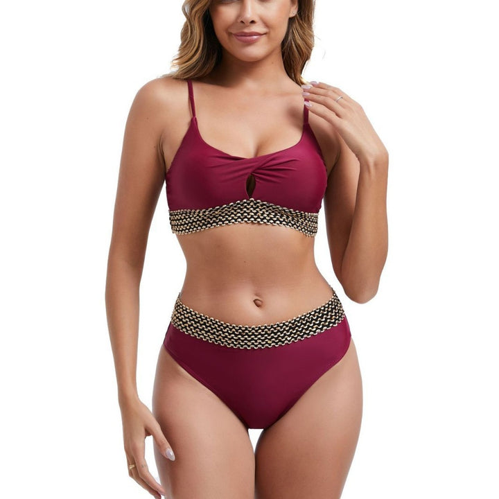 Dame bikinier med trendy knude-design og bred taljeelastik Stilla