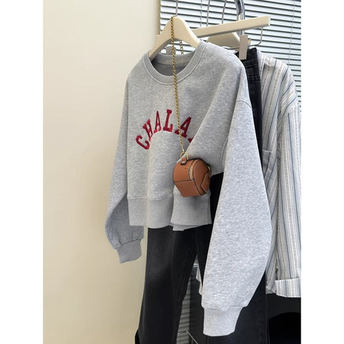 Kvinder Cropped Sweatshirt med broderede detaljer Stilla