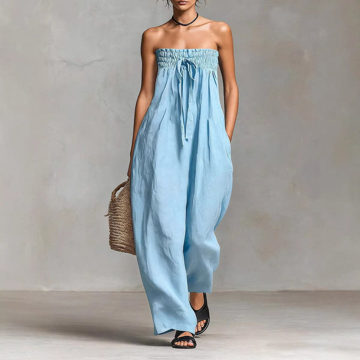 Dame Casual Jumpsuit med elastisk overdel og bredt ben Skovae