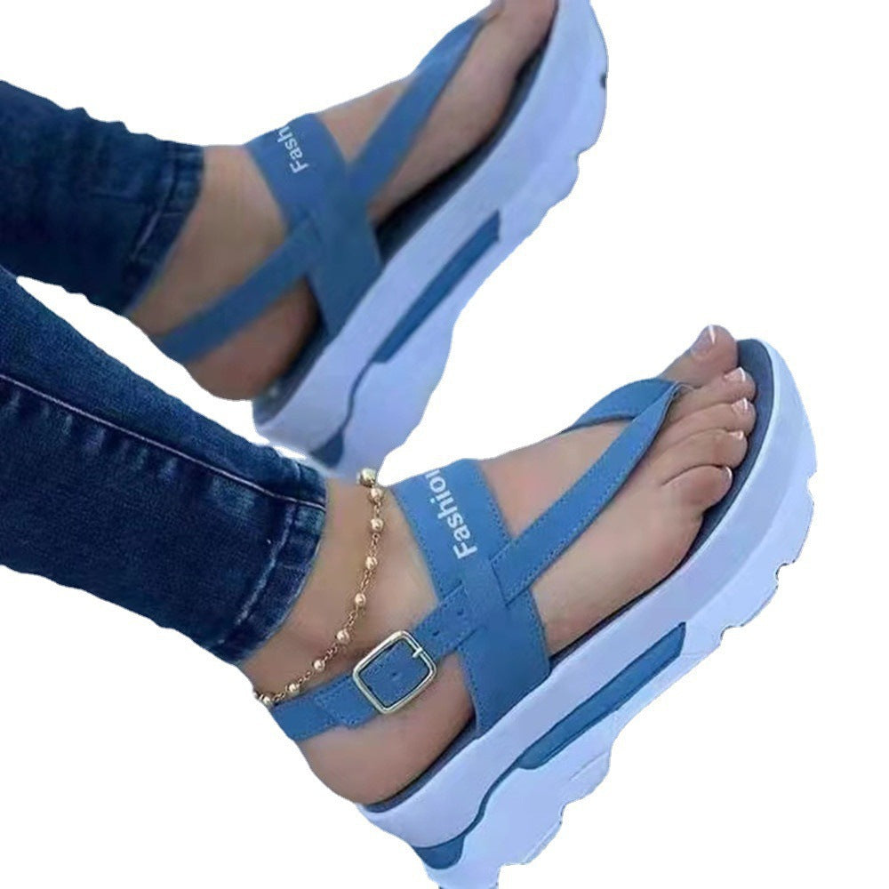 Dame komfortable platform sandaler med justerbart remdesign og skridsikker sål Stilla