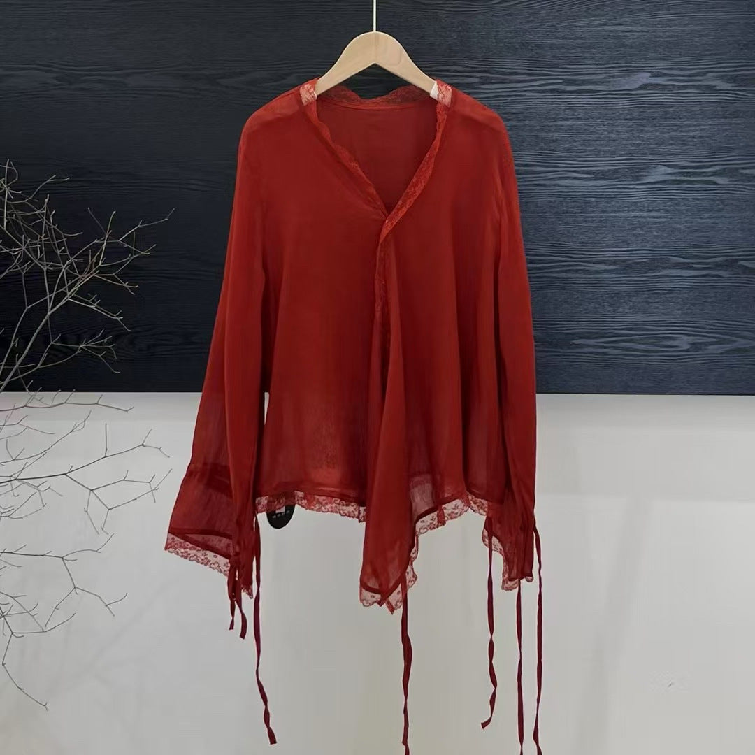 Femme Letvægts Transparent Lagdelt Bluse Stilla