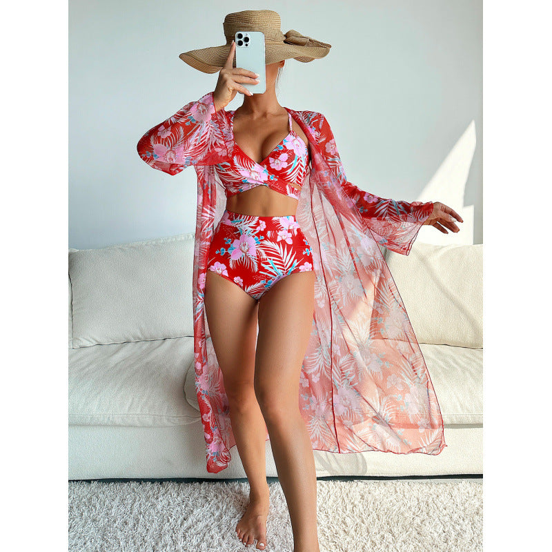 Dame badetøjsæt med gennemsigtig kimono Stilla