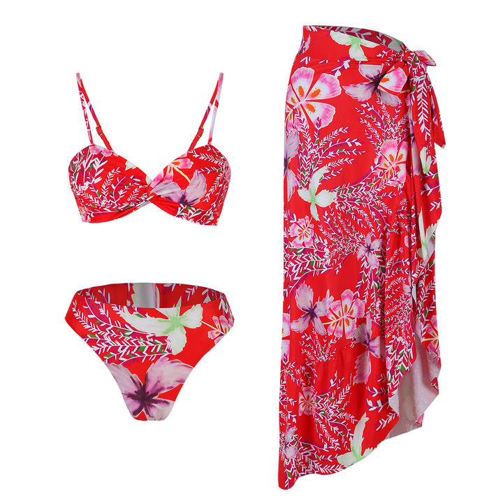 Dame bikini-sæt med blomsterdesign og justerbare stropper Stilla