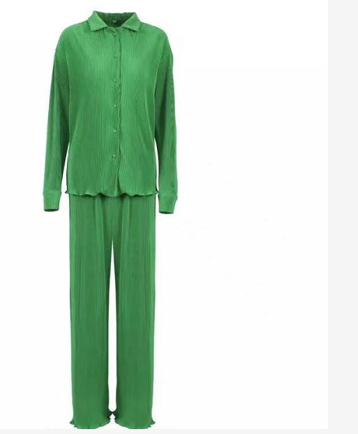 Dame Blazer-Bukser-Sæt med elegante ribdetaljer og afslappet snit Stilla