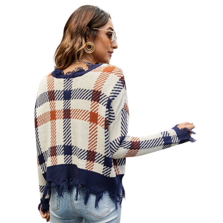 Dame Mode Oversized-Cardigan med V-hals og frynser Stilla