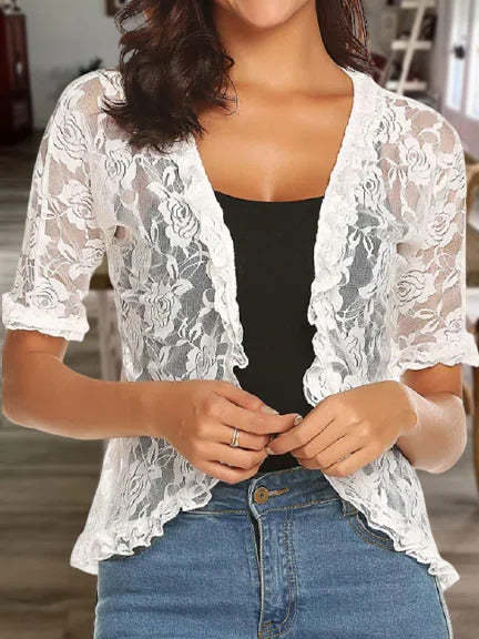 Dame Blomster Spids Cardigan Stilla