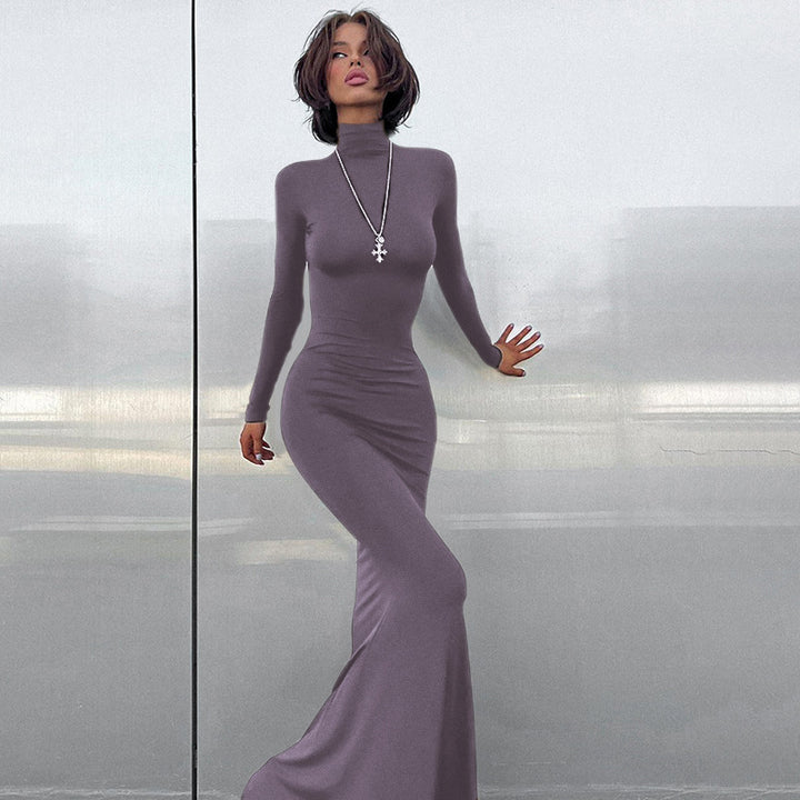 Dame Højkrave Bodycon Maxikjole Stilla