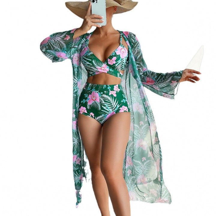 Dame badetøjsæt med gennemsigtig kimono Stilla