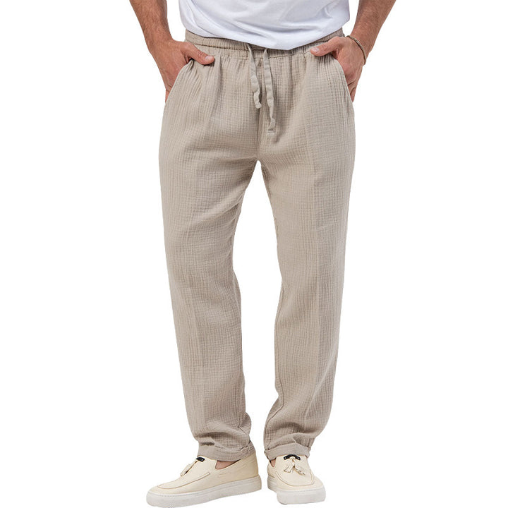 Herrer casual linned fritidsbukser med elastisk talje og sidelommer Stilla