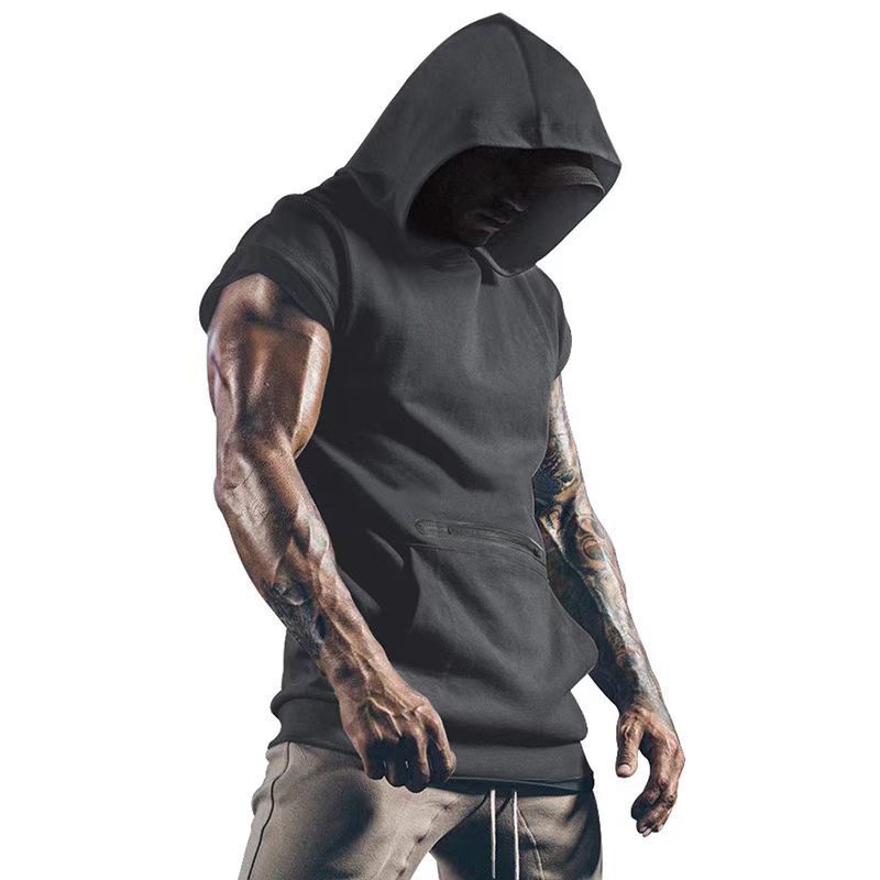 Herre ærmeløs Hoodie-Shirt med praktisk kængurulomme og stilfuldt design Stilla