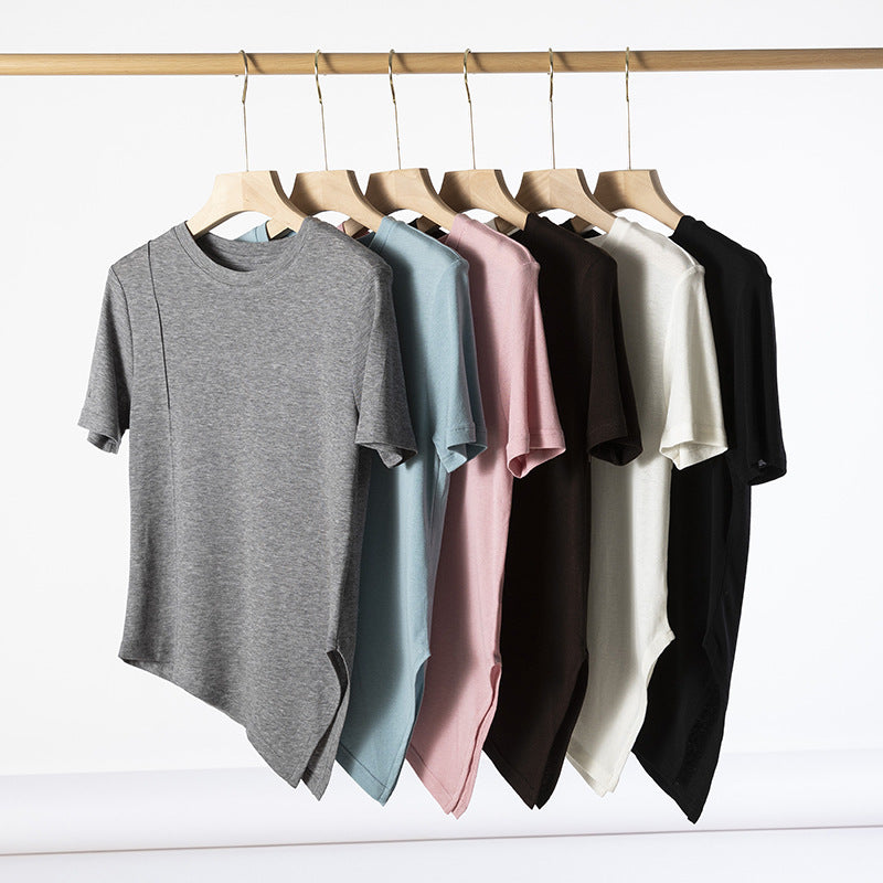 Femme Klassisk Rundhalset Basic T-Shirt Stilla