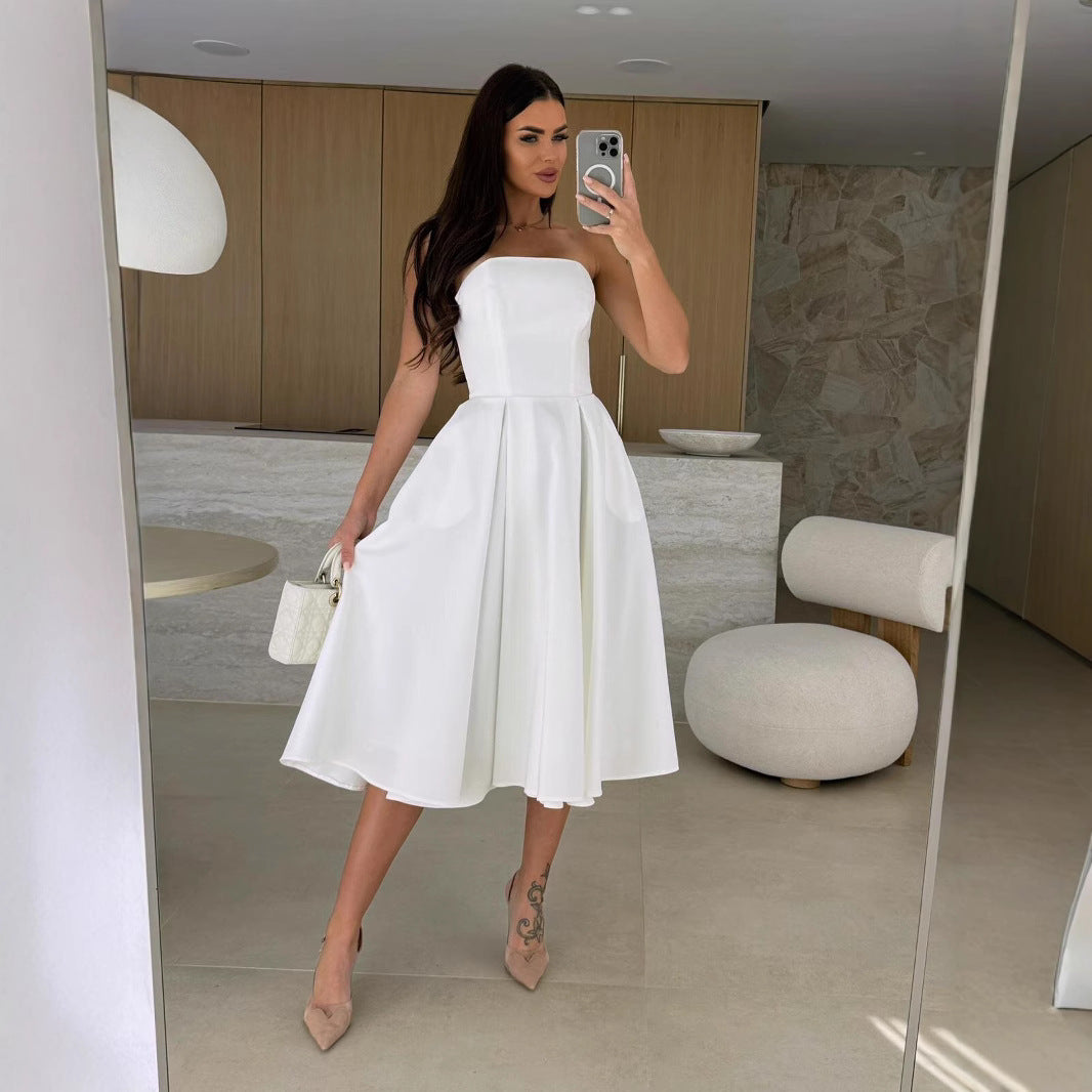 Dame strapless A-linje kjole Stilla