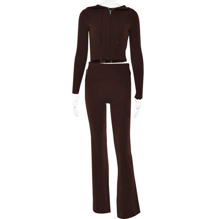 Femme Cropped Zip-Up Fitness Hoodie Sæt Stilla