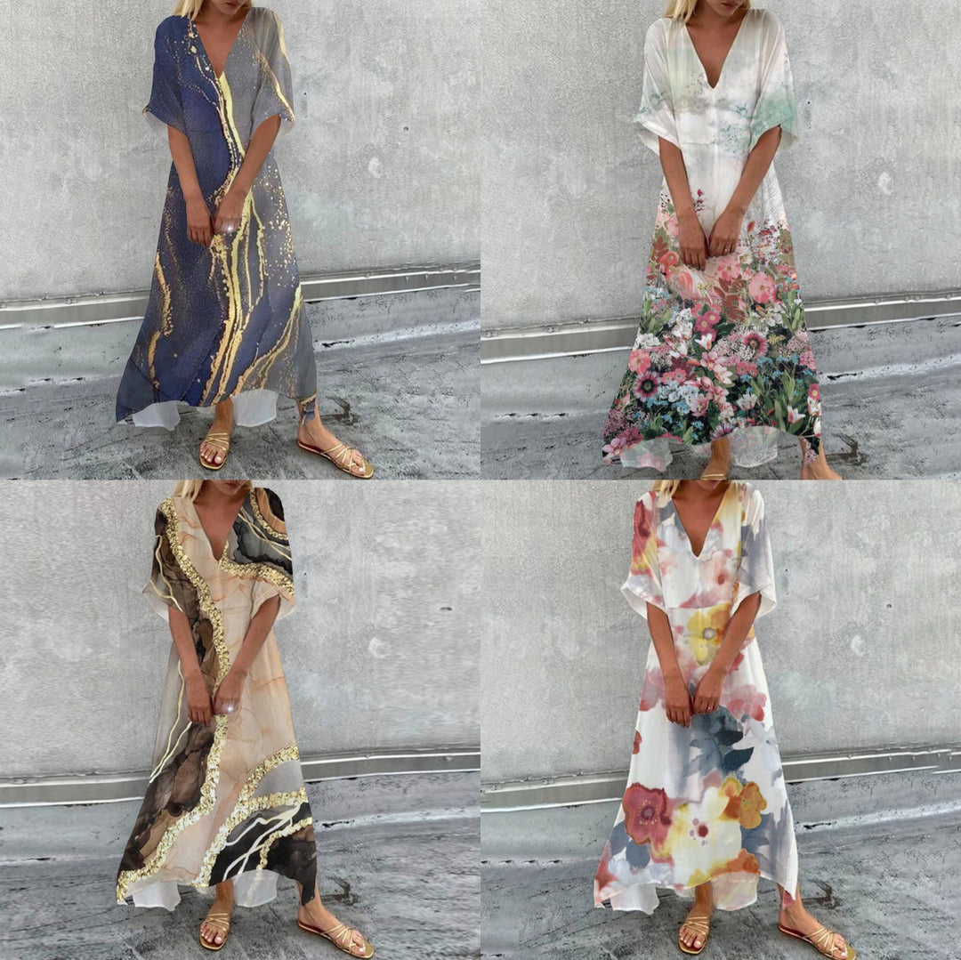 Dame sommerkjole med blomsterdesign Stilla