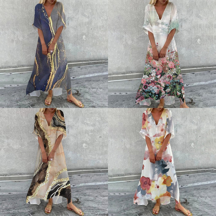 Dame sommerkjole med blomsterdesign Stilla