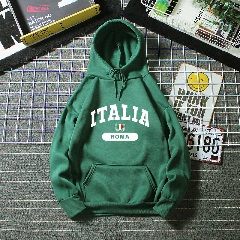 Dame hoodie med Italien print Skovae