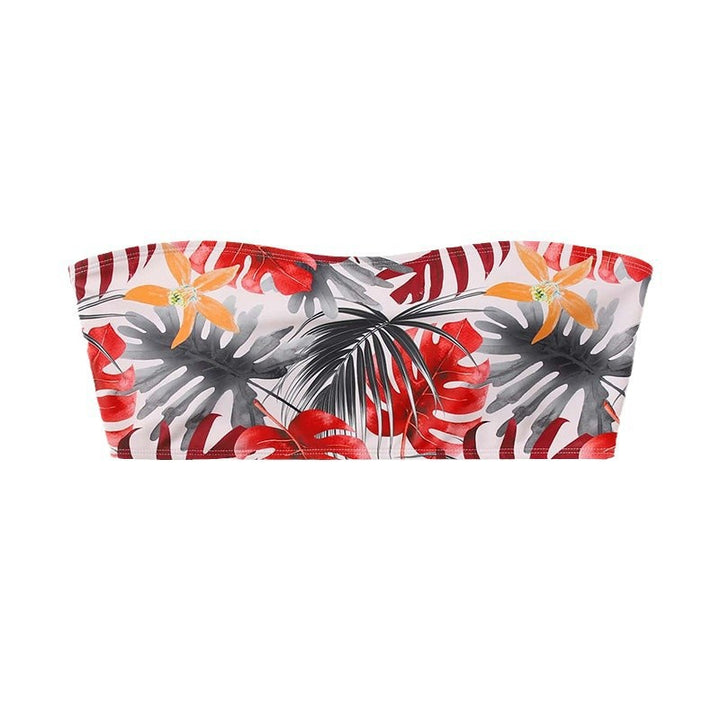 Dame Bandeau-Bikini Top med blomsterdesign Skovae