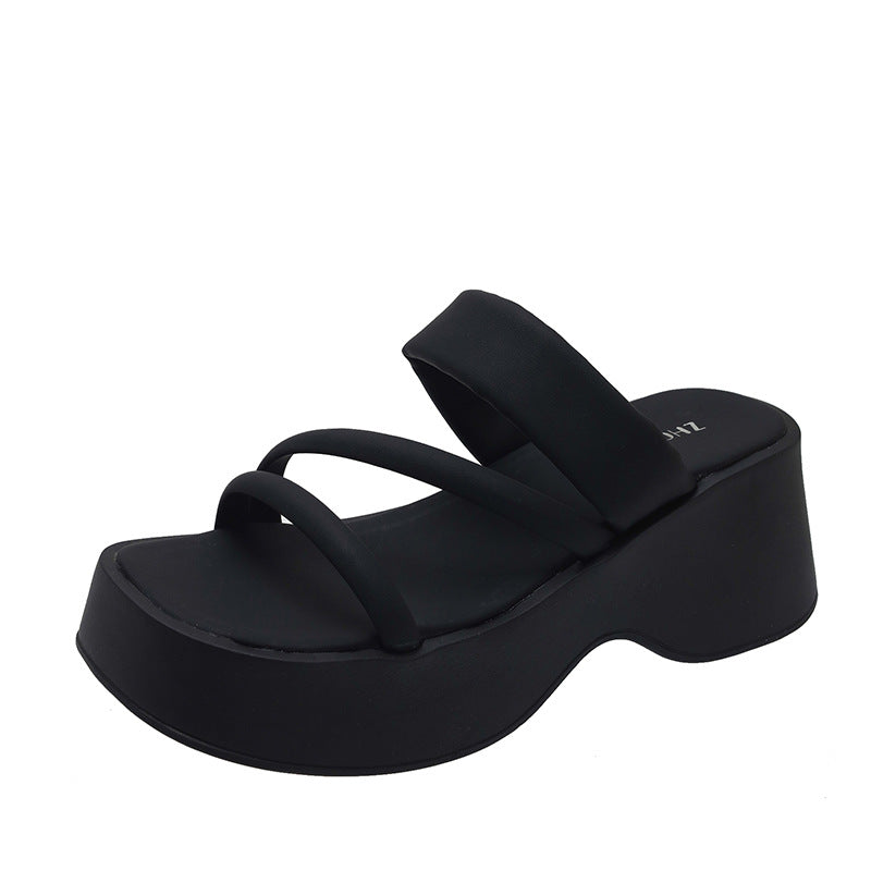 Dame Plateau-sandaler med brede remme og ergonomisk fodseng Stilla