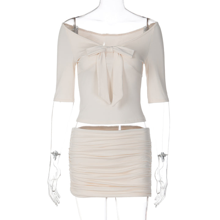 Dame Off-Shoulder Top med Rynke og Flæse Skovae