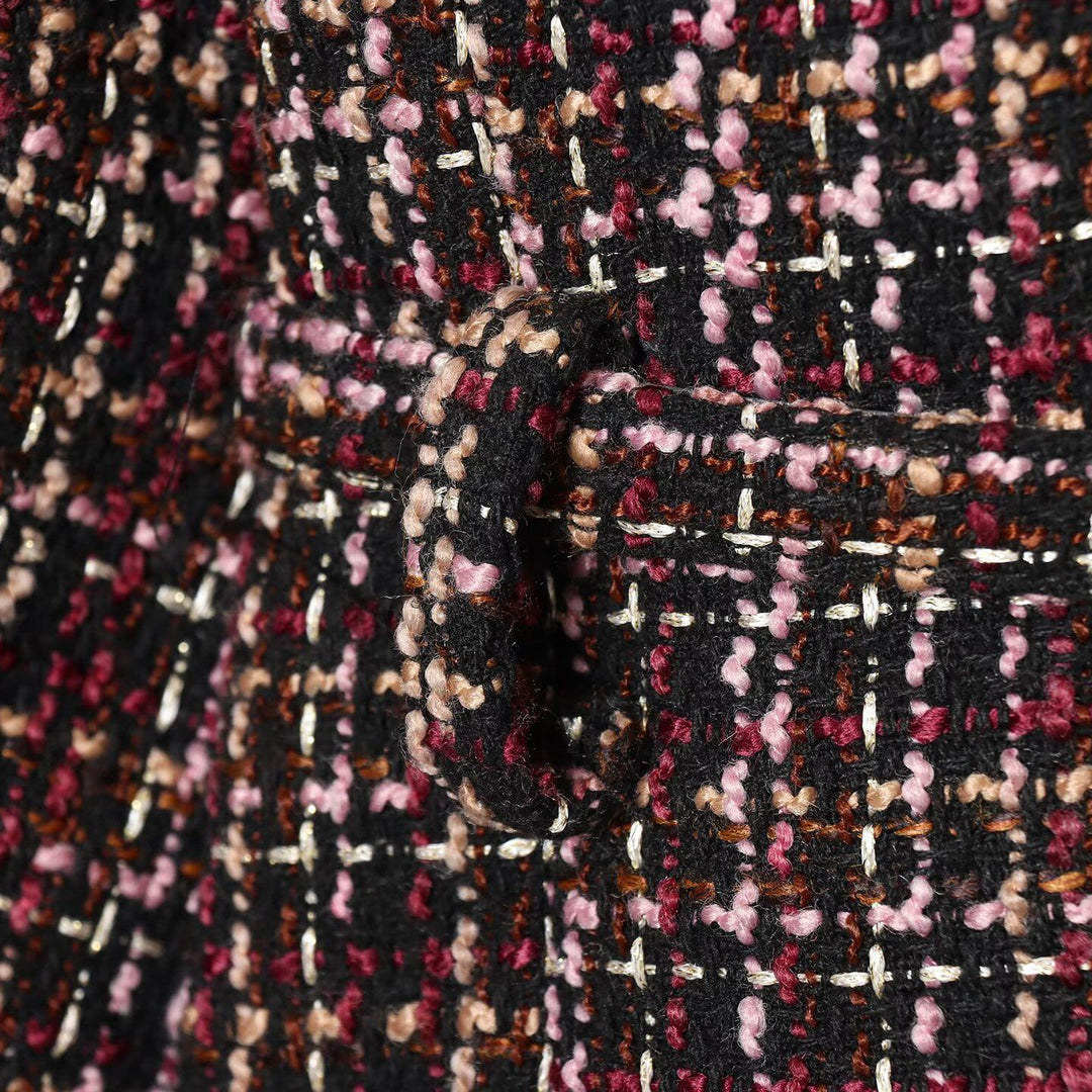 Damer Elegant Tweed Jakke med Dekorative Knapper og Aftageligt Livbælte Stilla