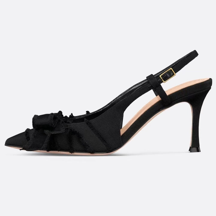 Femme Elegante Slingback Højhælede Sandaler med Flæse Detaljer Stilla