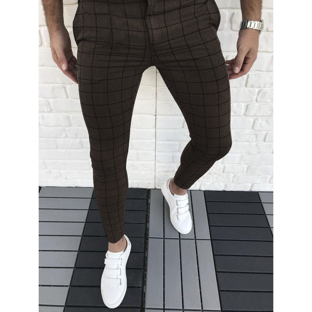 Herrer Ternet Slim-Fit Bukser med elastisk Liv Stilla