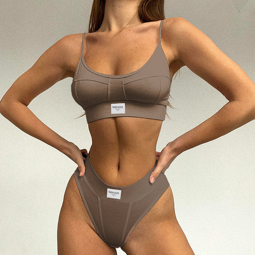 Dame Sport-BH og High-Waist-Slip Sæt Skovae
