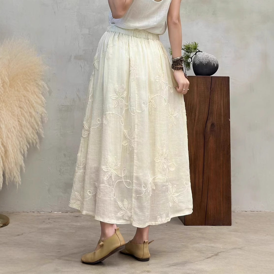 Femme Florale Bestikket Maxi-Nederdel Stilla